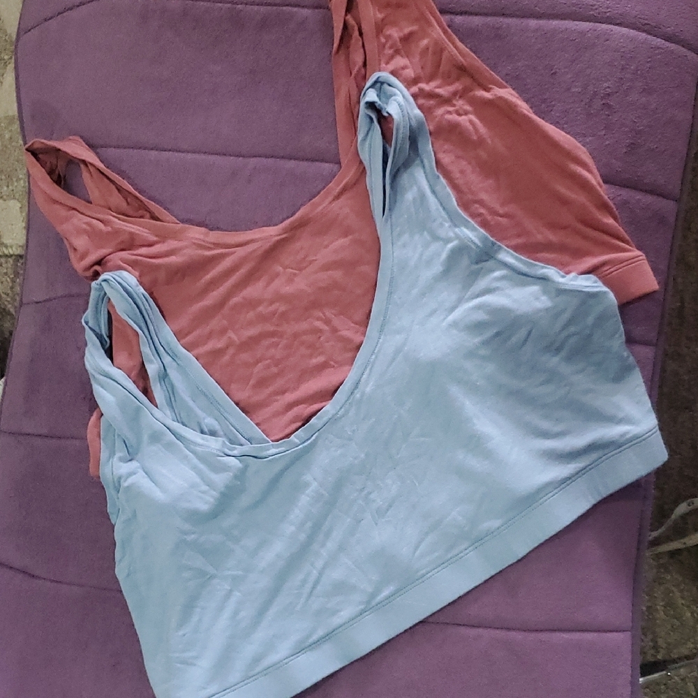 Joe Fresh Dusty Rose And Blue Sleep Bras Size 1X (Pkg Of 2)